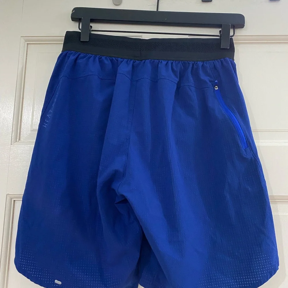 Adidas Running PrimeGreen Heat Ready Blue Shorts Size Small 9" - Picture 5 of 7
